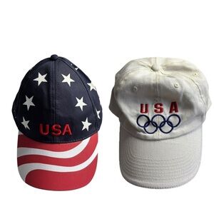 USA Olympic American Flag Red, White, and Blue Baseball Caps